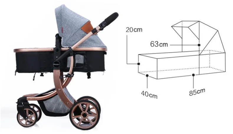 Высокая пейзажная Роскошная детская коляска для сидения и лежа, детская коляска, коляска для младенцев