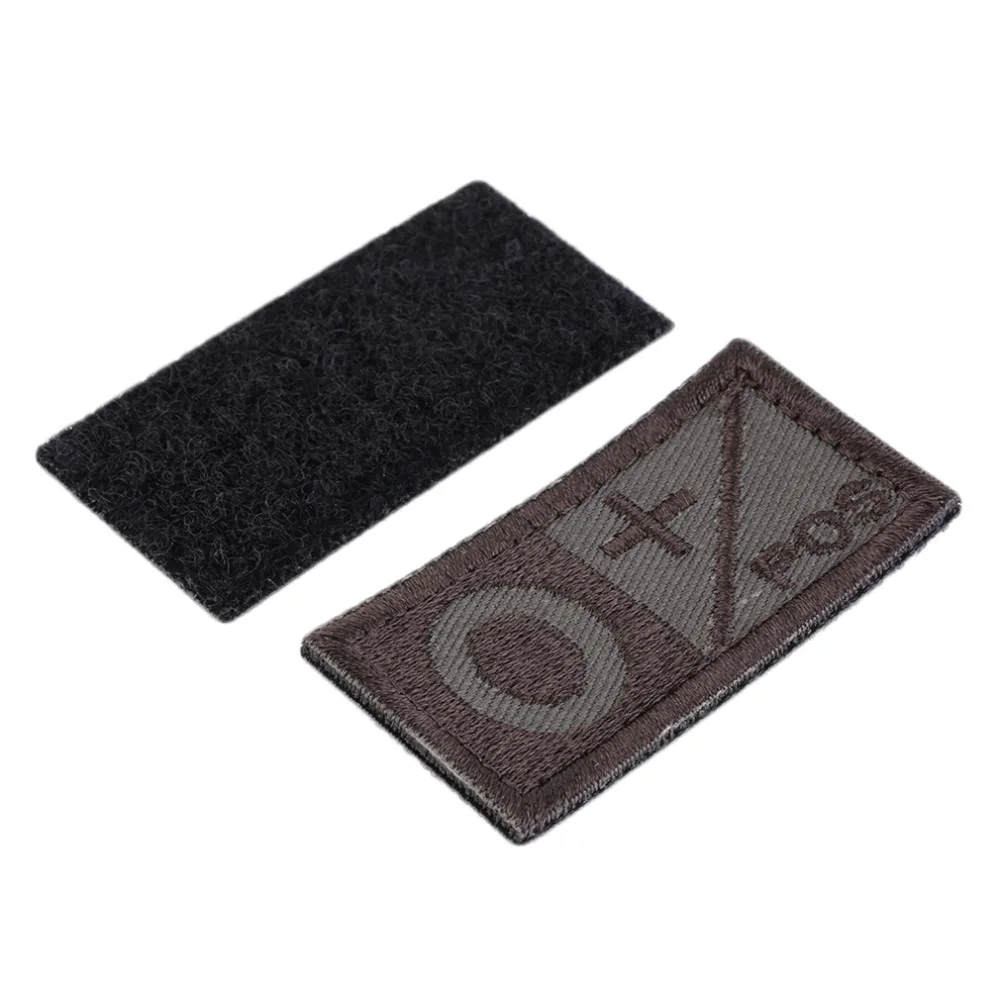 

Embroidered Rectangular Sew-On Style Blood Type Patch A/B +POS NEG Coyote Tan OD Green Available Patch Cloth