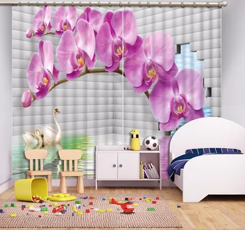 

Modern Curtain Brick wall flower Curtain For Bedroom and Living room Window Curtain Blackout Curtain