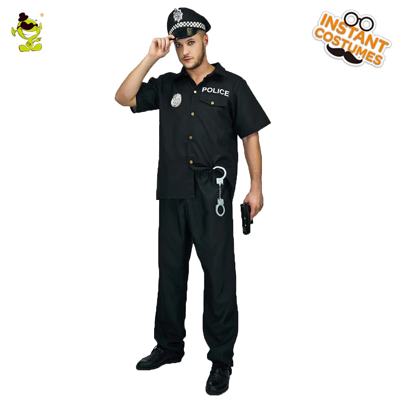 

Hot Adult Policeman Costume Professional Cop&Bobby Imitation Fancy Dress For Halloween Carnival Party Role Play Clothes