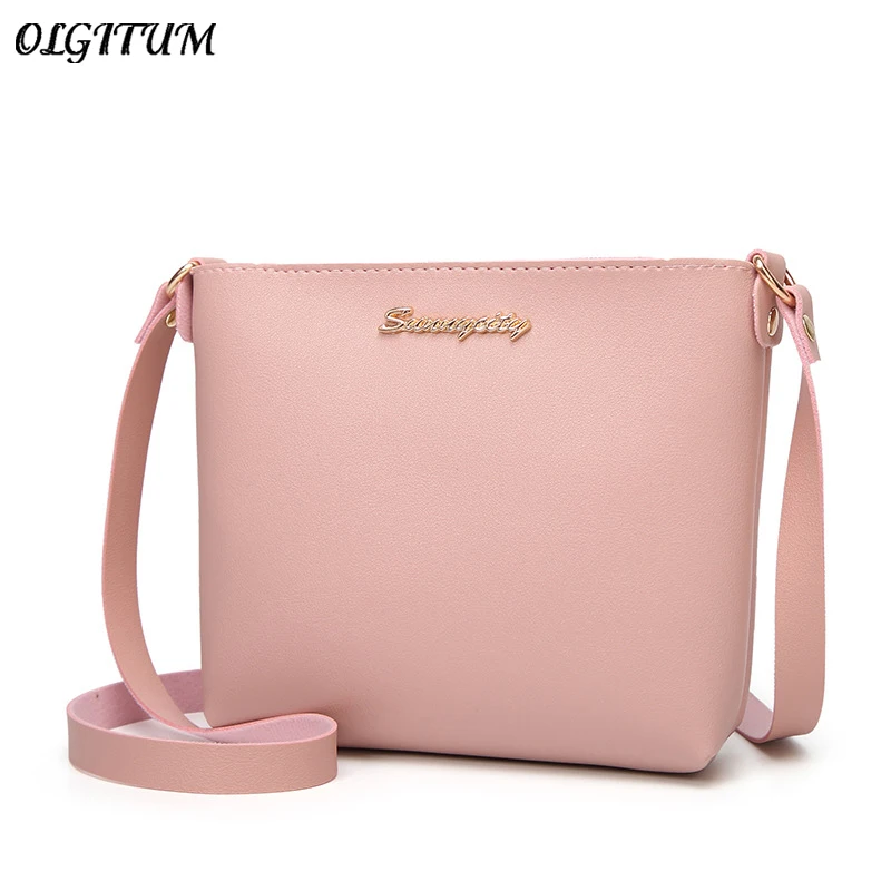

2019 Fashion Solid Color Small Style Shoulder Bag For Women Zipper Crossbody Bag Korean Leather Messenger Phone Coin Bag Bolsas