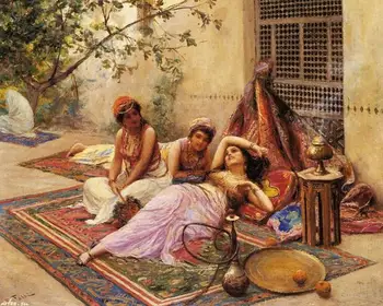 

free shipping classical Minorities beauty lie down carpet scenery oil painting canvas printing on canvas art decoration picture