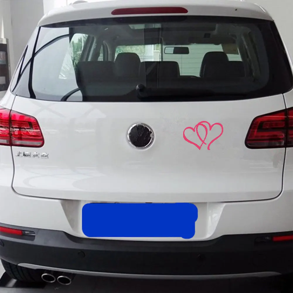 42598 22.8cm15cm Hearts Double Heart Vinyl Bumper Stickers Car Truck Window Tool Boxes Wall Laptop Ipad Notebook Cute Sticker Decal