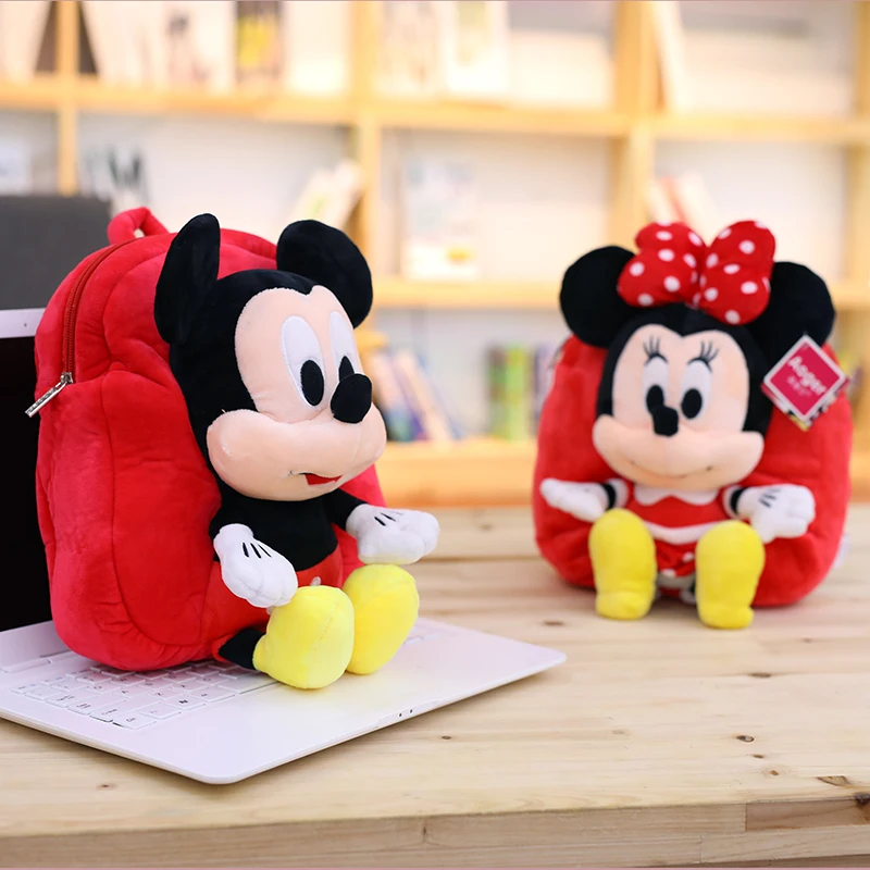 

1PCS Lovely Mickey Minnie Stitch Baby Backpack Girls' School Bags Kids Plush Backpack Mini Bags for Birthday Christmas Gift