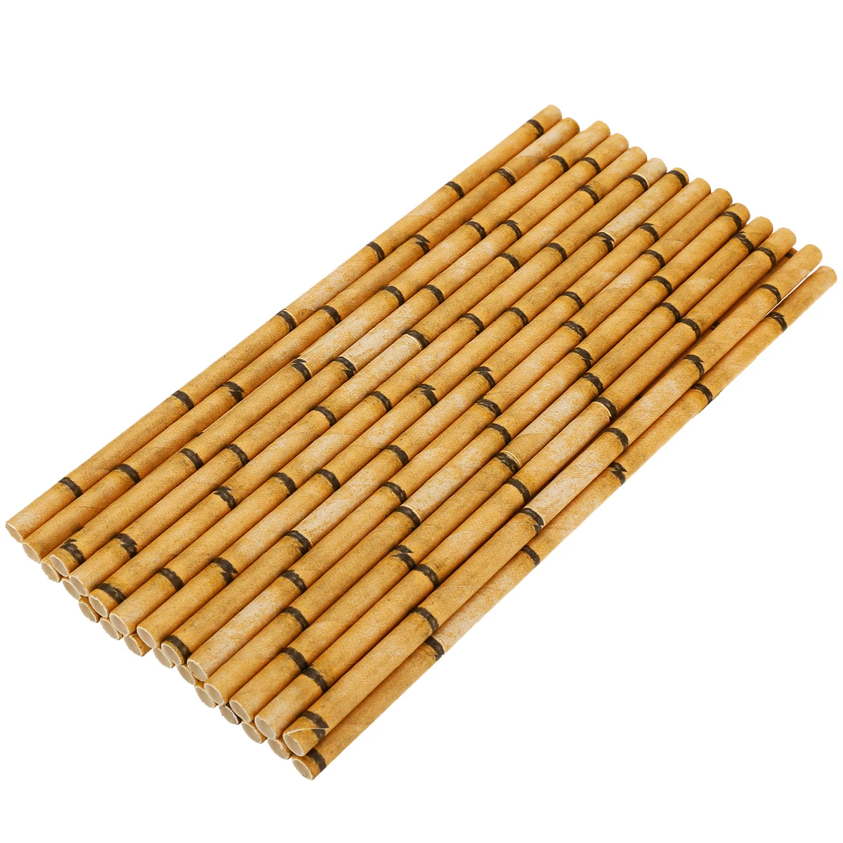 25Pcs Hawaiian Party Straws Bar Supply Bamboo Print Paper Drinking Straws For Party Wedding Drinkware Supplies