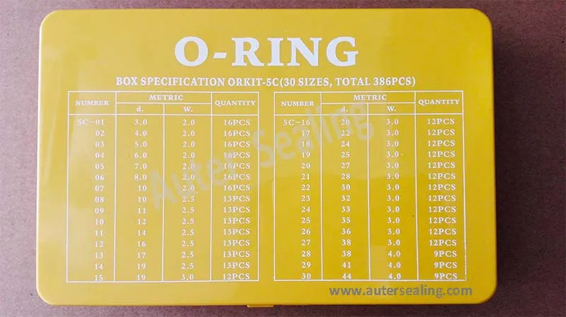Rubber O-ring Kit, 30 Sizes 386 pcs 5C Oring Box NBR70 o ring seal rubber  parts standard industrial ring Assortment