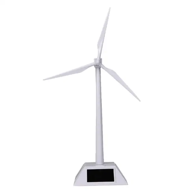 Desktop Solar Powered Windmills Model Wind Turbine Easy Assembled Solar Powered ABS Plastic Windmill Educational Toy Gift 1