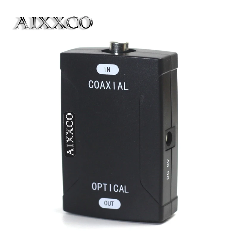 

AIXXCO Coaxial RCA input To Optical Toslink Output Jack Digital Audio Converter Adapter to Transform Audio Format