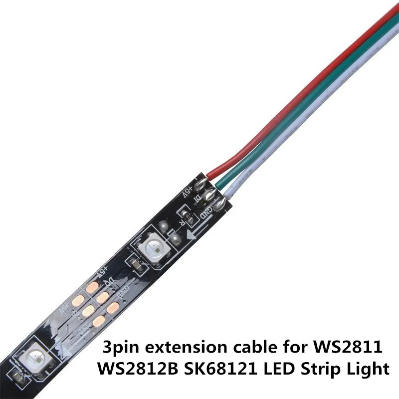 2Pin/3Pin/4Pin/5Pin/6Pin 22AWG мм, удлиняющий кабель, для WS2812B WS2811 SK6812 APA102 WS2801 5050 3528 RGB/RGBW Светодиодные ленты света