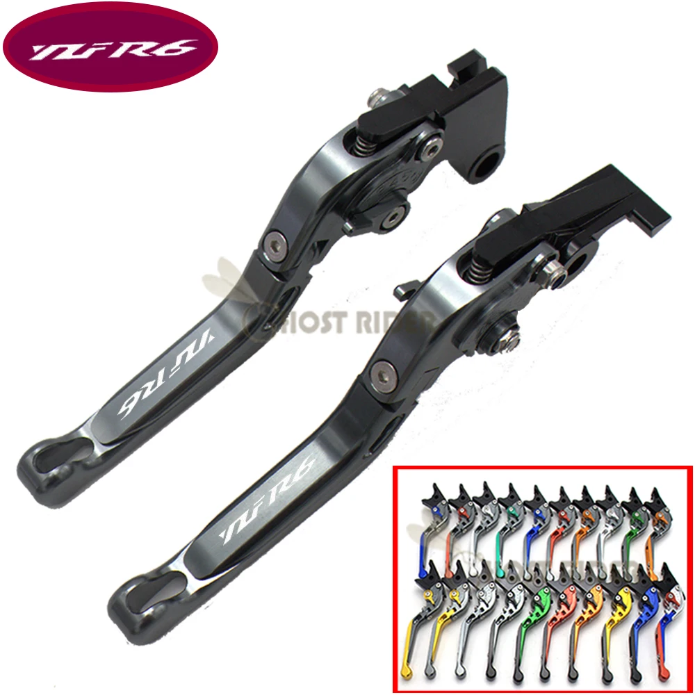 Для Yamaha YZF R6 1999 2000 2001 2002 2003 2004 с логотипом (YZF R6) красный + титан новый CNC регулируемые