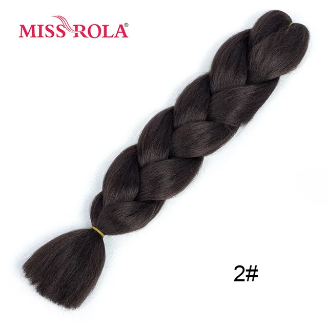 Miss Rola, 24 дюйма, крупное плетение, синтетические волосы для наращивания, 100 г, высокотемпературное волокно, Омбре, тон, вязание крючком, плетение волос 89 цветов - Цвет: 1B/30HL