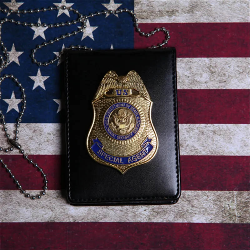 

1pcs Fast & Furious 5 Police Special Agent Officer Badges Card ID Cards Holder with Chain 1:1 Gift Fast Five Cosplay Collection