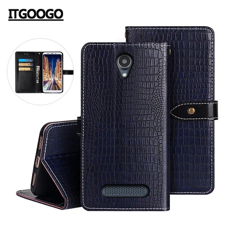 

Case For Philips S318 Case Cover Crocodile Grain Flip Leather Case For Philips S318 Cover Business Phone Case