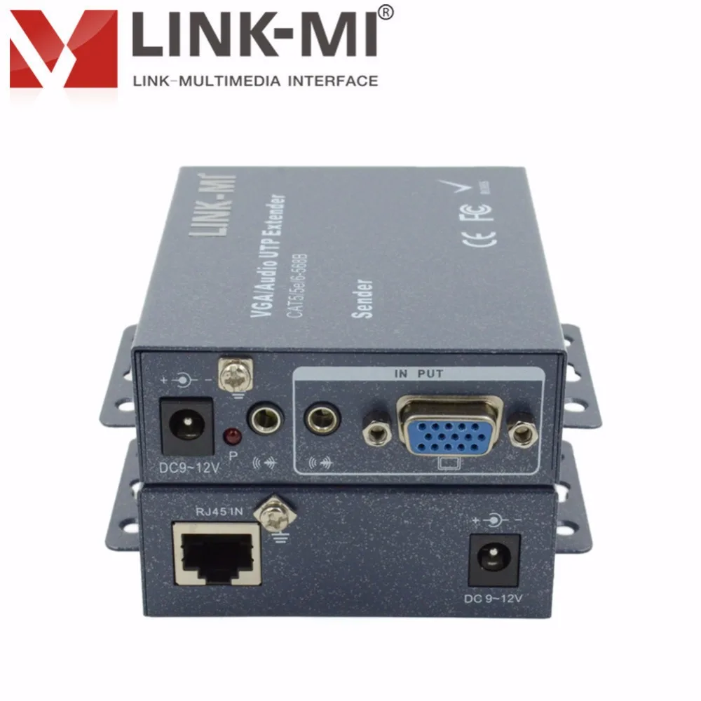 LINK-MI 300 м 1920x1440 VGA к UTP расширитель передатчик и приемник 1080p Встроенный ESD с опциональным стерео аудио открытый медиа