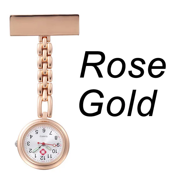 Rose Gold Персонализированные Индивидуальные Бесплатные Выгравированные с вашим именем высокое качество булавка брошь из нержавеющей стали нагрудные карманные часы Fob медсестры часы - Цвет: Rose Gold