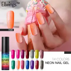 Ellwings 6 мл В наличии 14 Цветов Неоновый УФ-гель лак для ногтей длительный гель лак для ногтей гель полуперманентный гель-лак польский Лаки