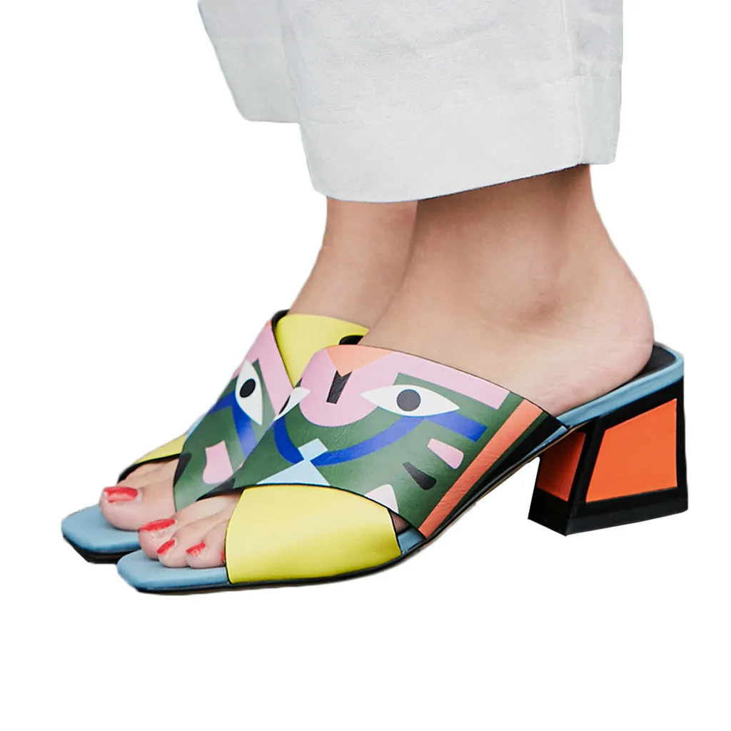 

SAGACE Shoes Summer Women Fashion Printing Party Sandals Ladies Comfortable High Quality Women's Shoes Zapatos Dropship May23
