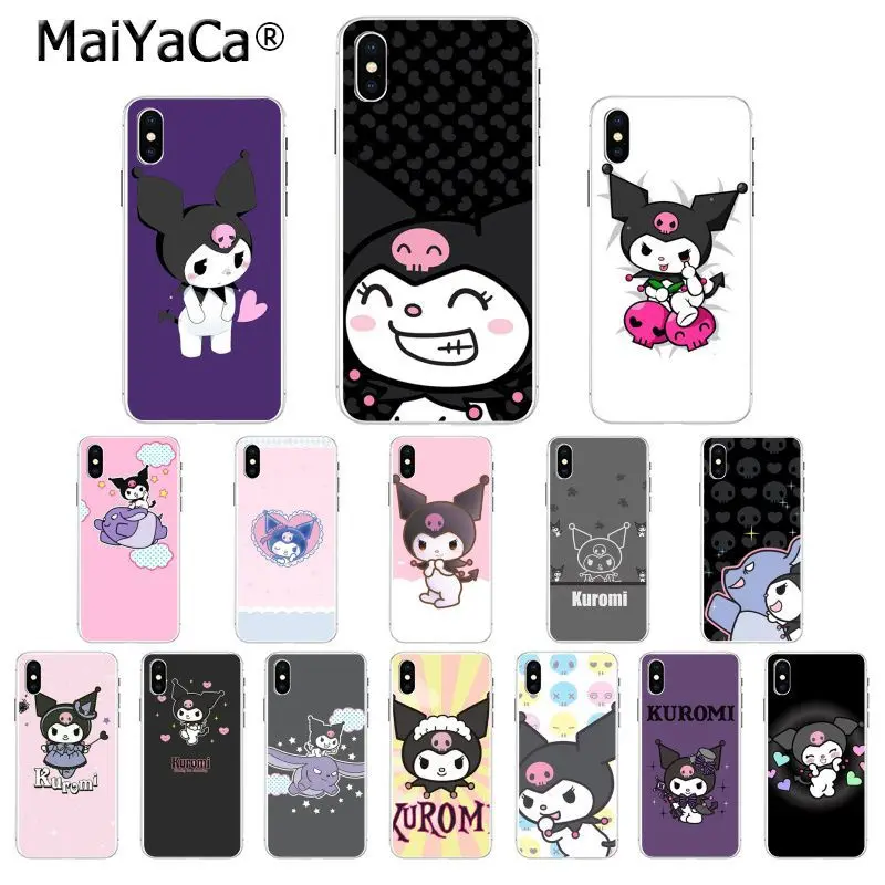 

MaiYaCa Kuromi TPU Transparent Phone Case Cover Shell for Apple iPhone 8 7 6 6S Plus X XS MAX 5 5S SE XR Cover