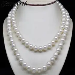Jxryxrth2018 Новая Женская мода Подлинная AAA 7-8 мм белая пресноводная жемчужина ожерелье 36 "подарок AA2680