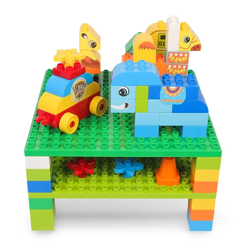 

Big Size DIY City Building Blocks Pipeline Tunnel With Wheels +Figures+Baseplate Bricks Educational Toy Compatible with Duplo