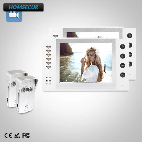 

HOMSECUR 8" Video&Audio Smart Doorbell+Dual-way Intercom for Home Security TC021-S + TM801R-W