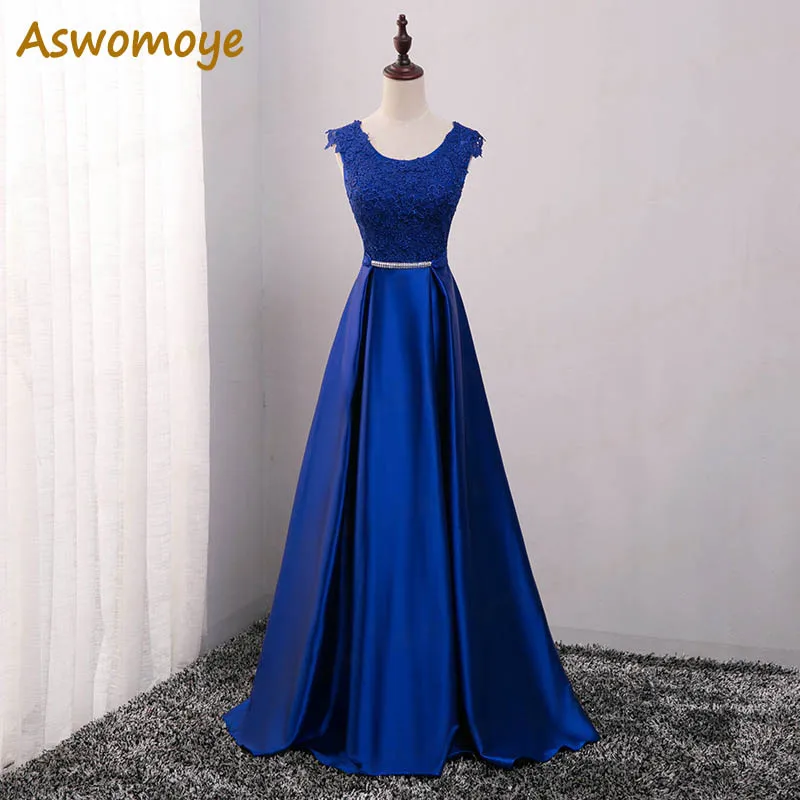 Elegant Evening Dress Long 2018 Appliques Banquet Party Dress Stunning Satin Prom Dresses Robe De Soiree vestido de festa