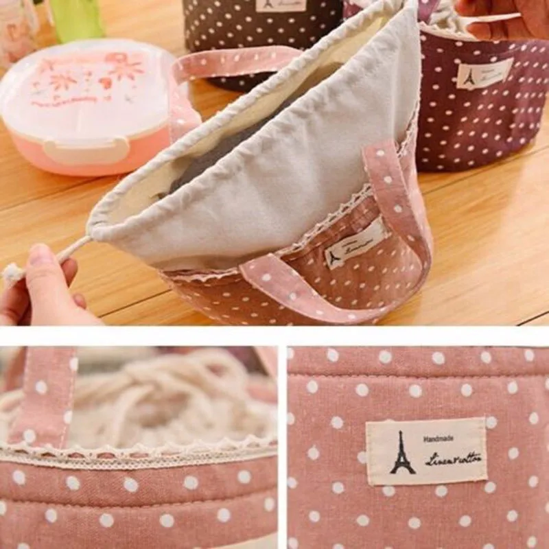 1pc Insulated Tinfoil Aluminum Cooler Picnic Lunch Box Bag Small Dot Thermal Dinner Travel Purse Zipper Waterproof Snack Food Storage Lunch Bag (5)