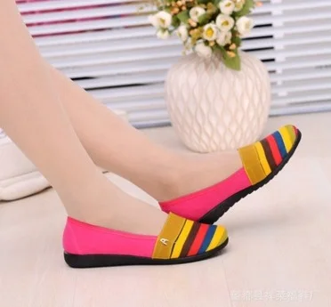

Women fashion cute stripes shoes female casual flat cloth shoes sapatos femininos lady summer slip on shoes zapatos de mujer