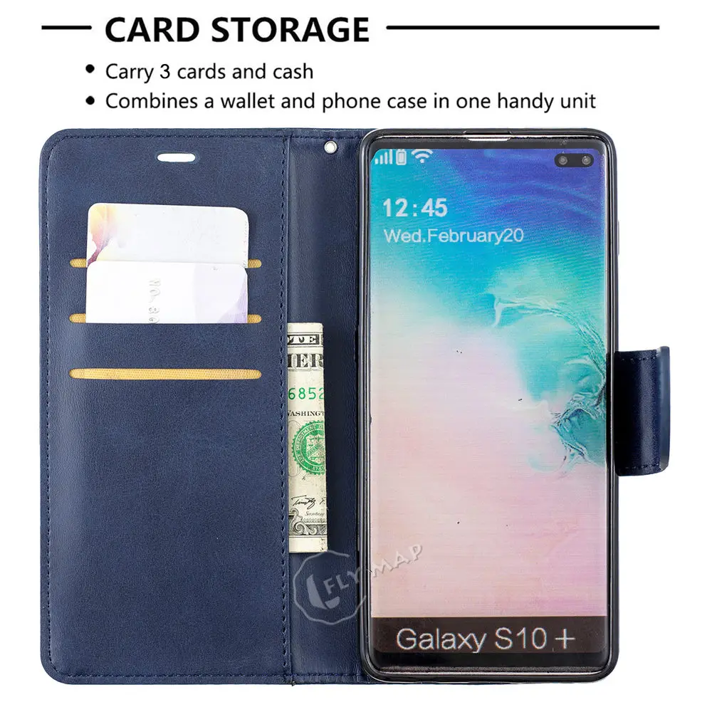 Флип кейс для Samsung Galaxy S10 Plus S10Plus G975F/DS G975FD чехол телефона кожаный S 10 SM чехлы