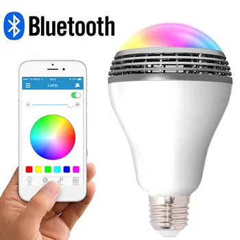 

Smart Speakers Music Bulb RGB E27 Bulb Bluetooth Audio Speakers Lamp Dimmable LED Wireless Light Color Changing Via App Control