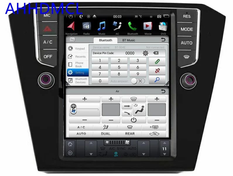 Discount Car PC PAD Tesla Style Multimedia Player Android 7.1 GPS For Passat B8 Auto AC Edition 2015 2016 2017 5