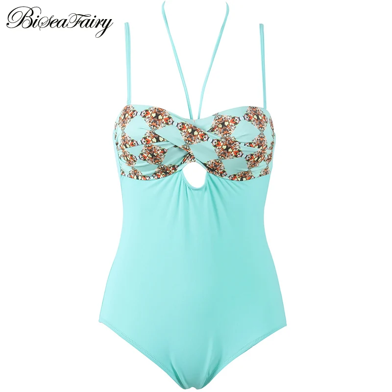 Женский купальник с принтом Biseafairy купальный костюм пуш ап пляжная одежда M ~ 2XL