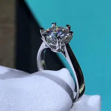 14K White Gold 1ct 2ct 3ct Moissanite classic Diamond Ring Wedding Party jewelry Engagement Diamond Ring цена 14K White Gold 1ct 2ct 3ct Moissanite classic Diamond Ring Wedding Party jewelry Engagement Diamond Ring цены онлайн