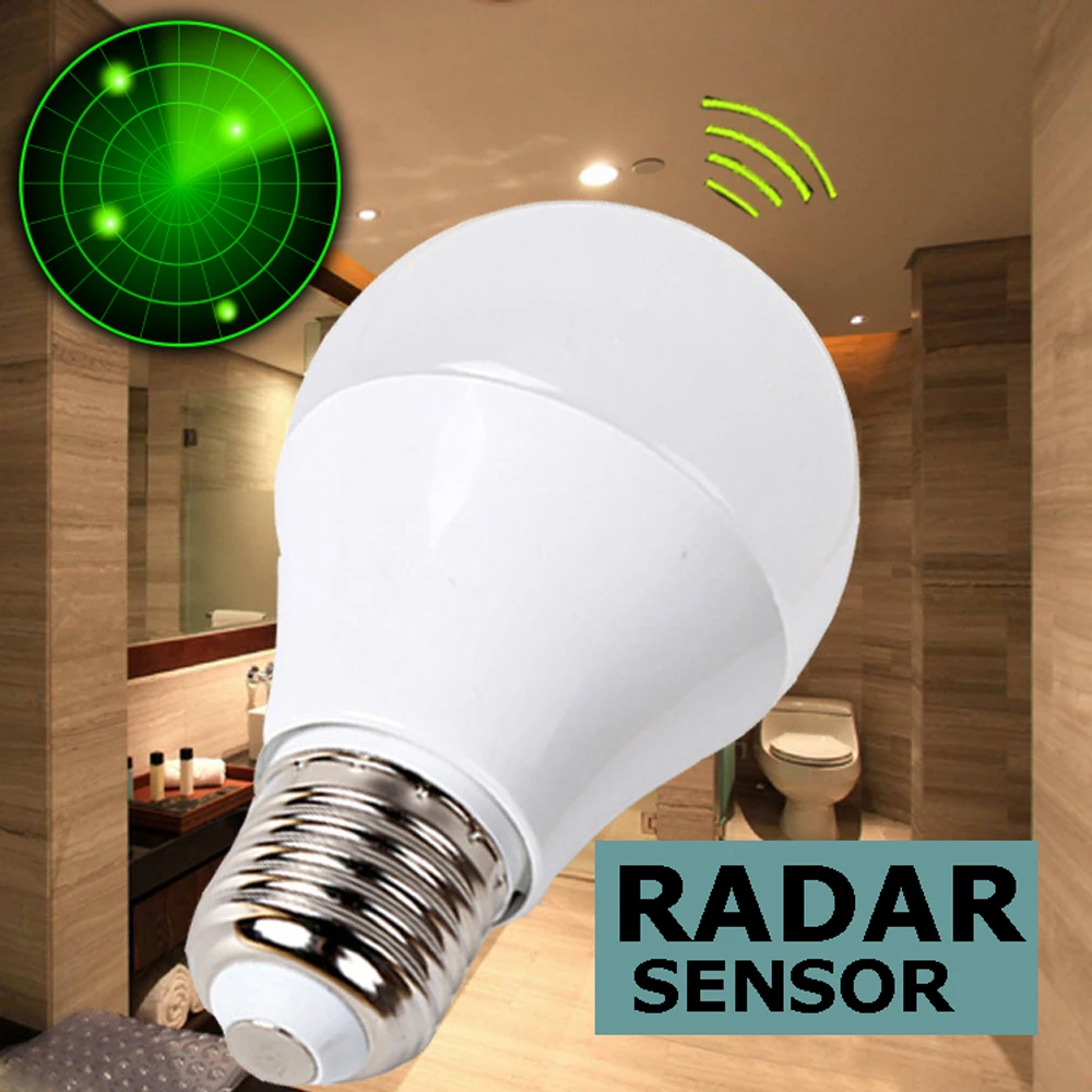 LED Bulb E27 Radar Sensor Light Bulbs With Motion Sensor Detector