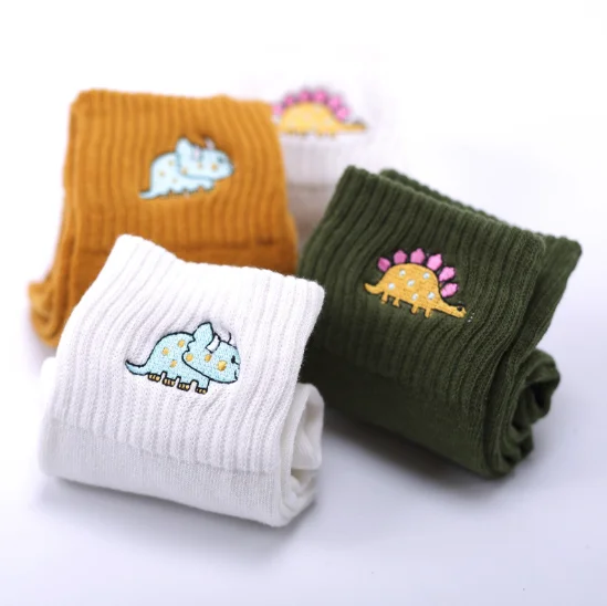 

Fashion Cute Creative Dinosaur Embroidery Cotton Women Socks Top Quality Cartoon Funny Monster Socks Spring Summer Lovely Socks