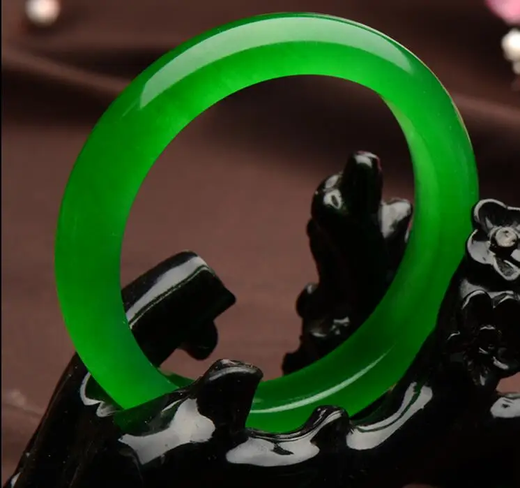 

100% Natural Green Hetian Nephrite Jade Bangle Bracelet "Handmade