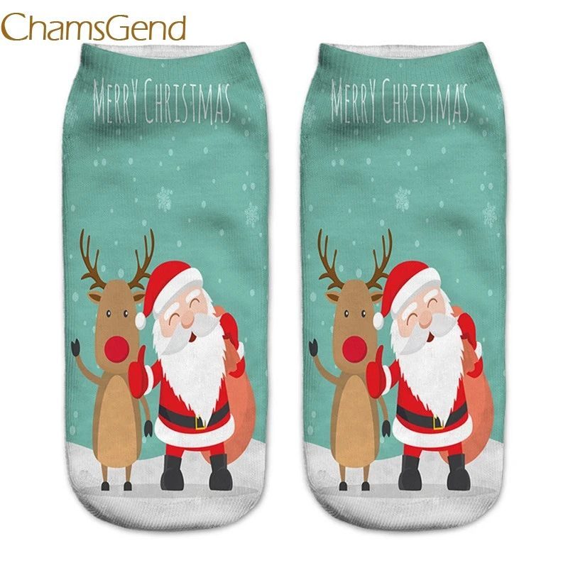 Бренд Chamsgend Merry Christmas, женские носки, новинка, Harajuku, 3D принт, Kawaii, до лодыжки, Calcetines Femme Mujer, носки, милые носки A1