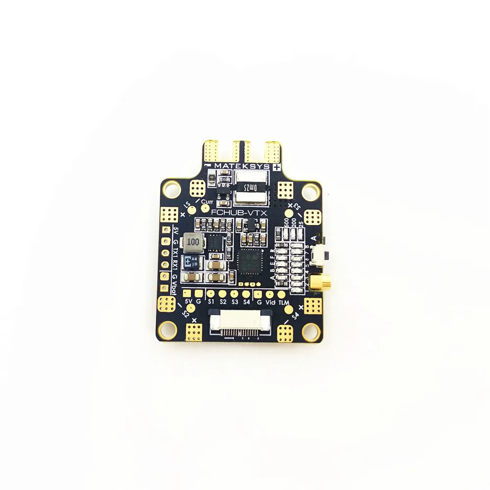 Mateksys FCHUB-VTX 6~ 27V PDB 5В/1A BEC w/5,8G 40CH 25/200/500 МВт переключаемый видеопередатчик Matek для RC FPV гоночный автомобиль с дистанционным управлением