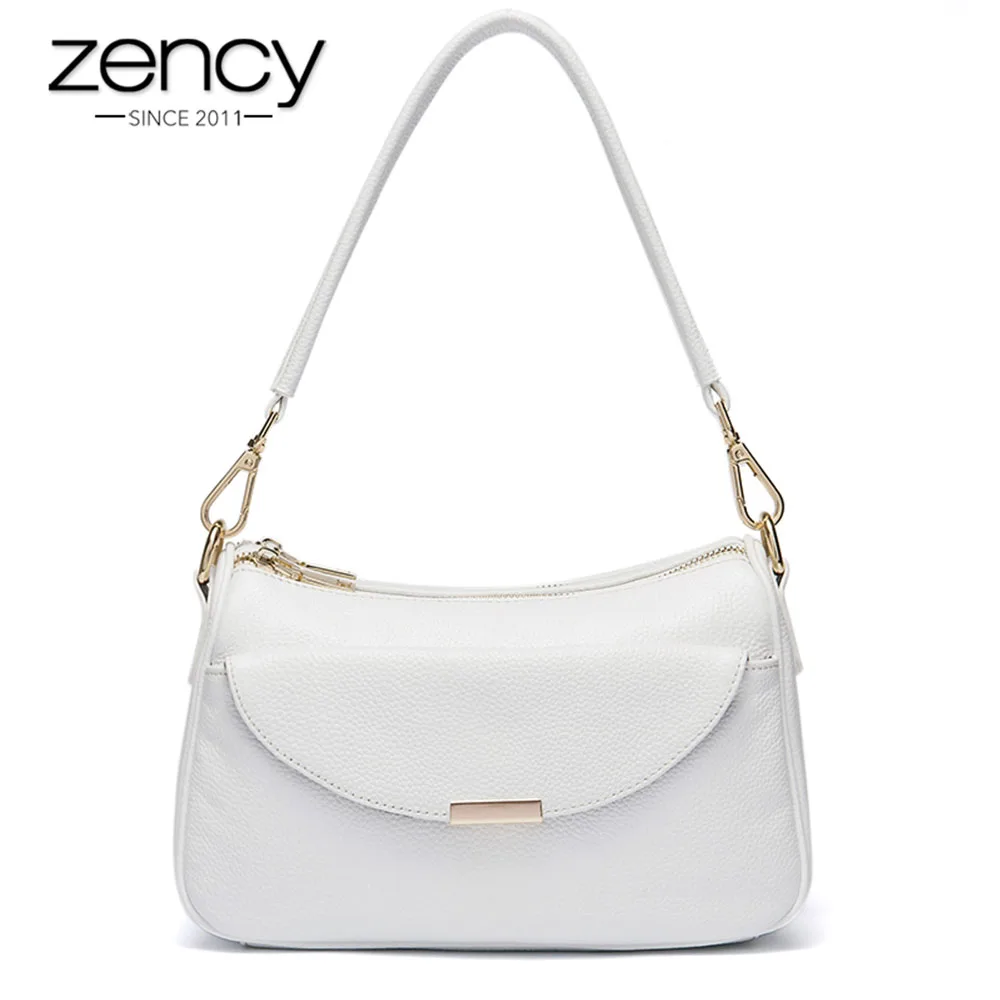 0 : Buy Zency 100% Genuine Leather Fashion Women Shoulder Bag Summer White Small ...