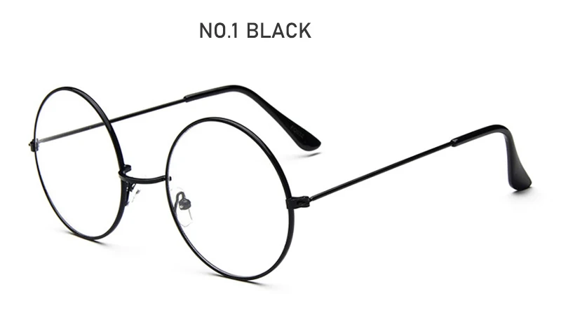 Модные классические ретро большие круглые винтажные стеклянные оправы, металлическая оправа, прозрачные линзы, очки для глаз, женские и мужские оптические очки