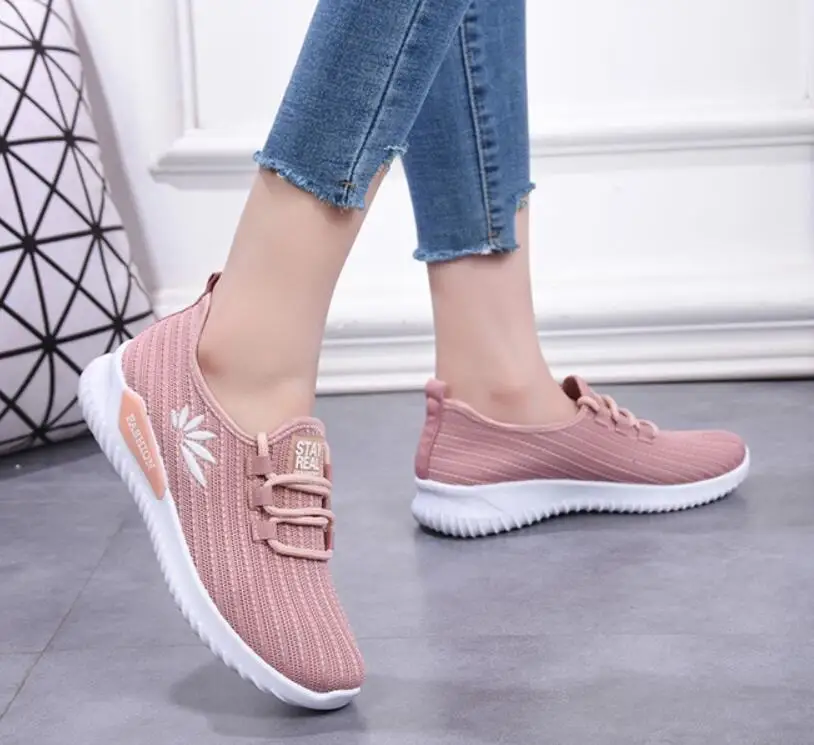 Ake Sia/Женская обувь модные вязаные сетчатые туфли на шнуровке Zapatillas прогулочная
