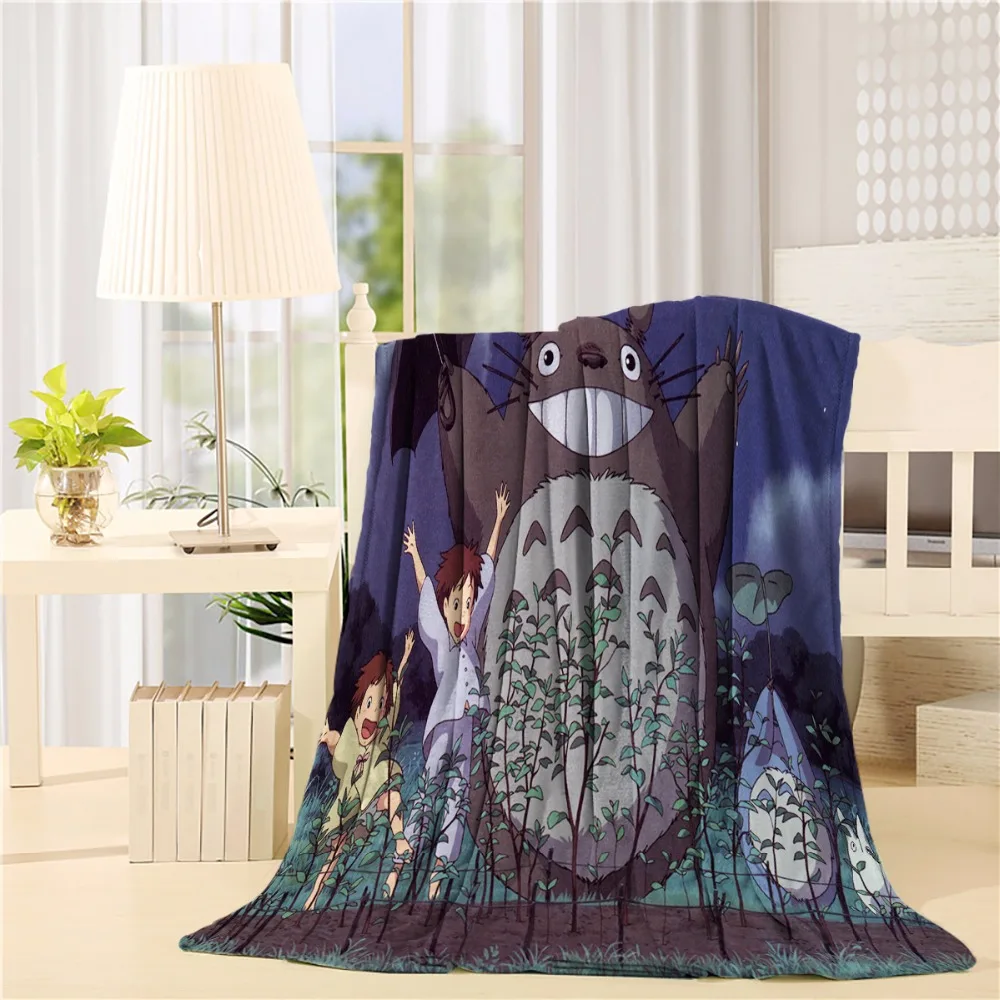 

My Neighbor Totoro Flannel Throw Blanket Lightweight Cozy Bed Sofa Blankets Super Soft Fabric