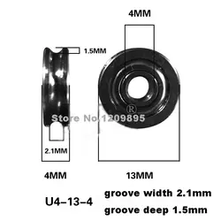 10 шт./лот металлический внешний кольцо groove подшипник U форму с канавками шкив направляющие колеса подшипника Dameter внутреннего кольца 4 мм