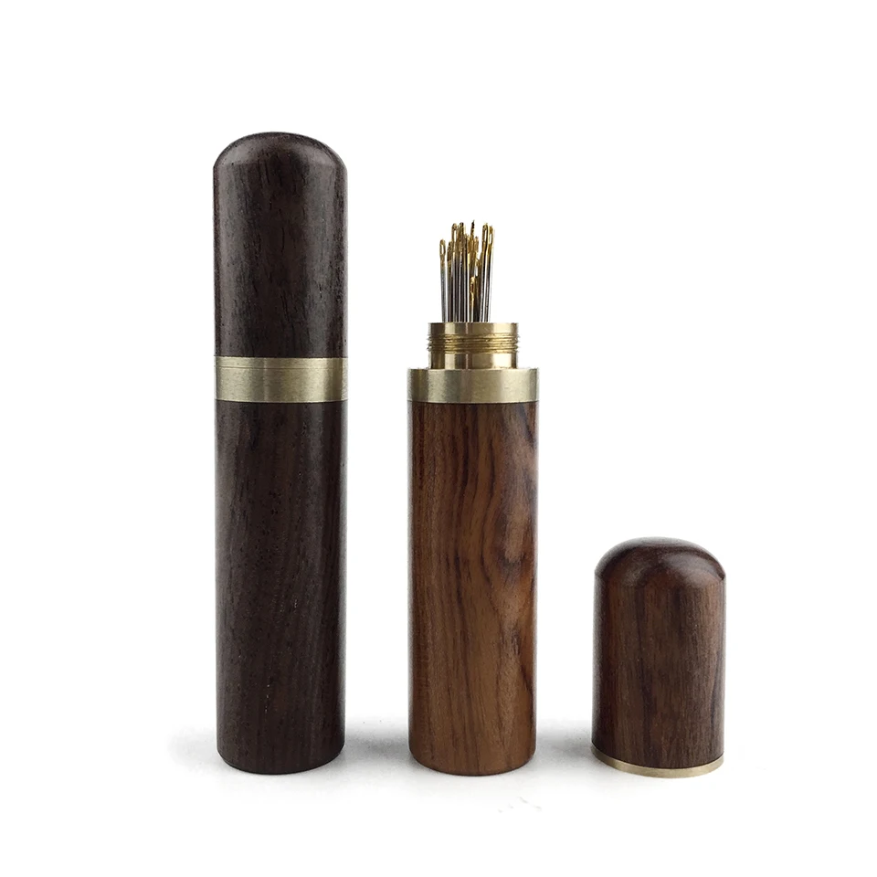 

Hand Sewing Needles Wooden Tube Embroidery Mending Housing Case Durable Practical Wood Box Leather Knitting Craft DIY Tools