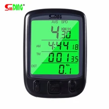SUNDING Speedometer for Bicycle Waterproof LCD Display Cycling Bike Bicycle Computer Odometer Speedometer with Green Backlight