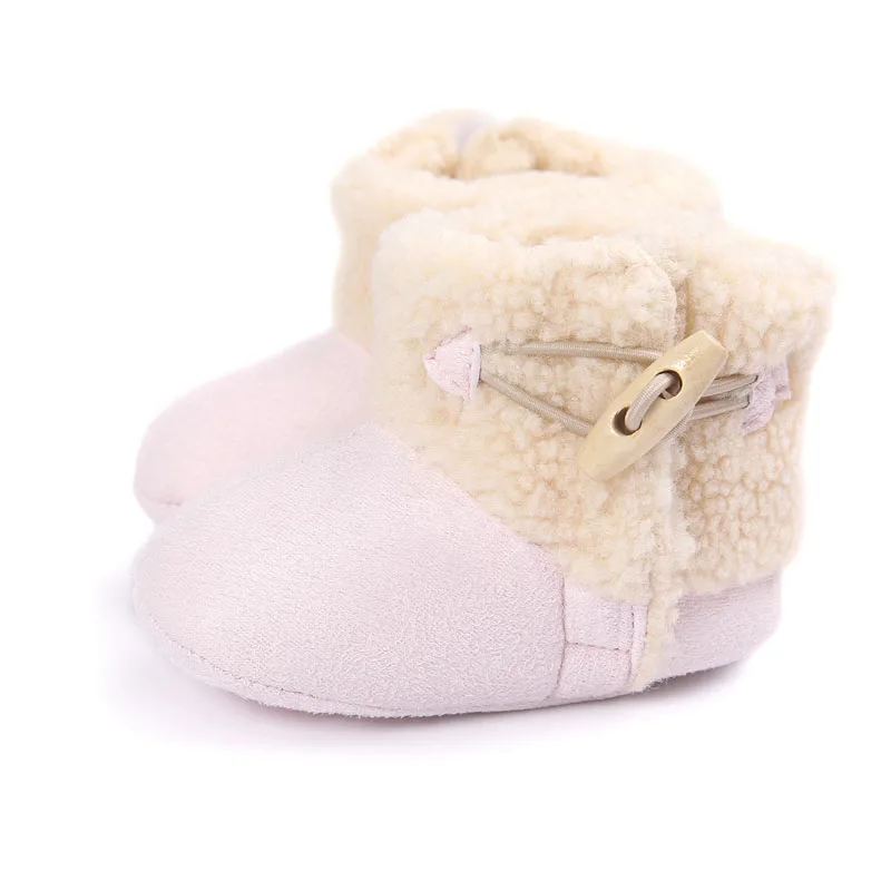 Оригинальные зимние кожаные ботинки для младенца из искусственной кожи теплые шерстяные обуви Детские сапожки меховые ботинки из овечьей шкуры для детей