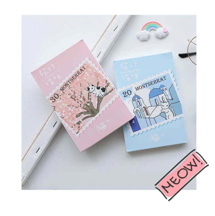 

30 Pcs/Set Novelty Cat Travel Postcard/Greeting Card/Message Card/Birthday Letter Envelope Gift Card