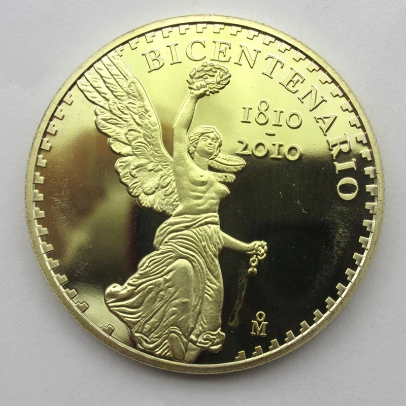 Мексиканская самостоятельность 200 годовщина статуи Свободы золотые монеты сувенир металлические ремесленные монеты