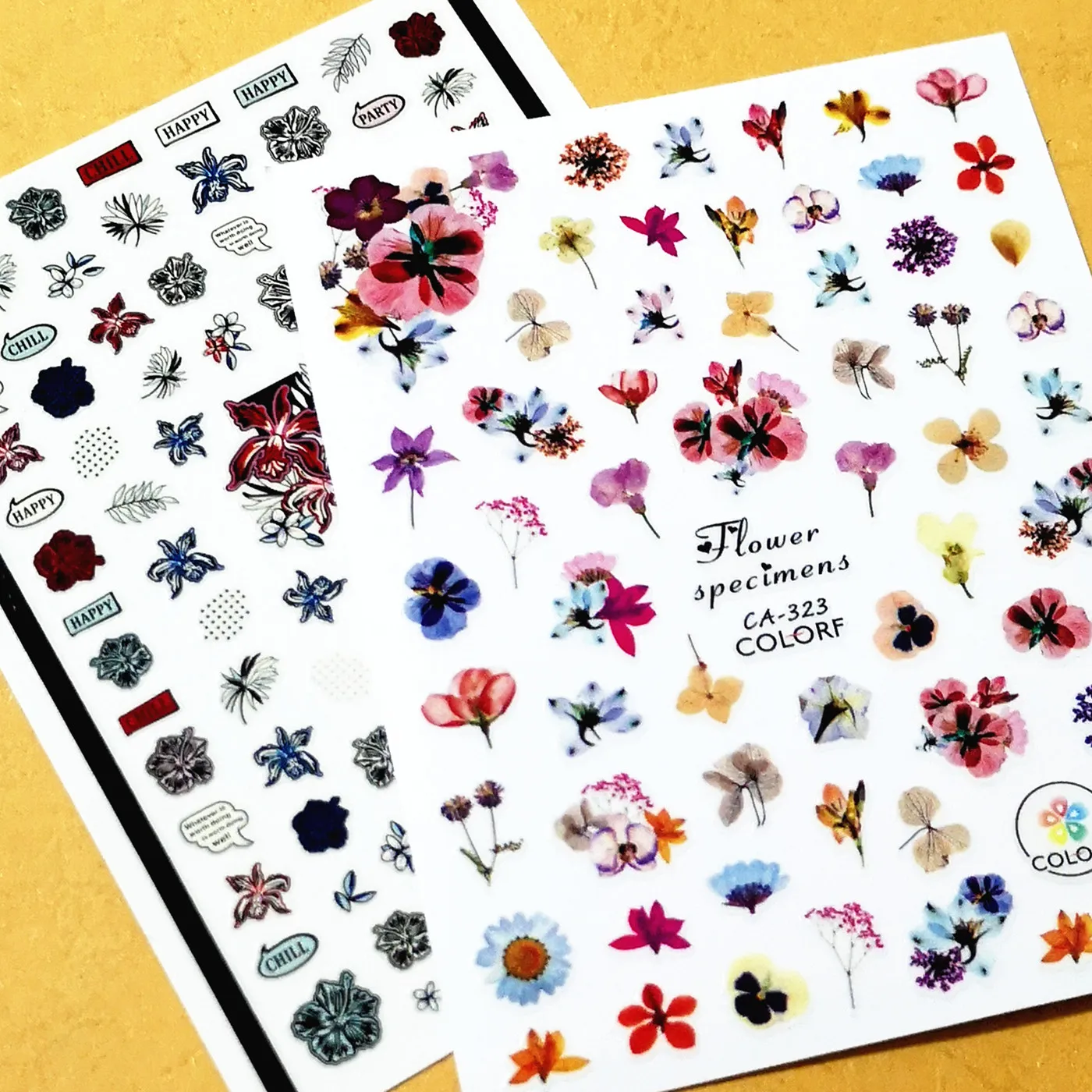 

Newest CA-323 flowers nail art stickers 3d nail decal template Japan style DIY nail decoration tools nail wraps