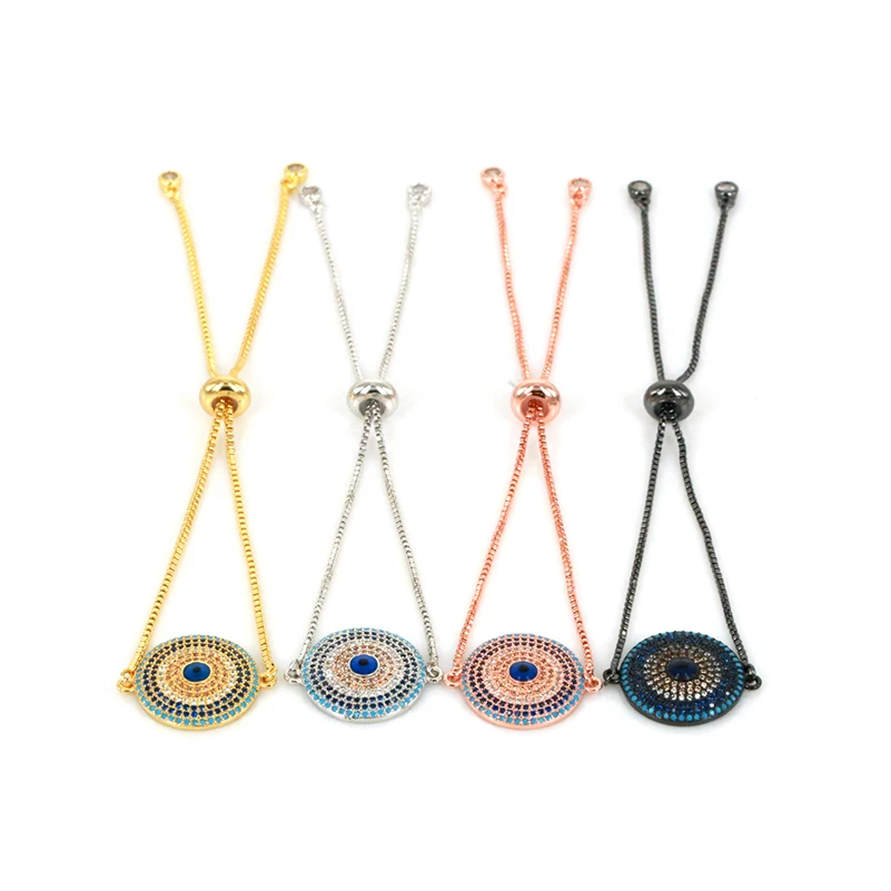 

Dankaishi Round Evil Eye Men Link Chain Adjustable Bracelet Charm Anil Arjandas Bracelet